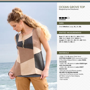 Tahki Yarns Ocean Grove Top Knitting Pattern