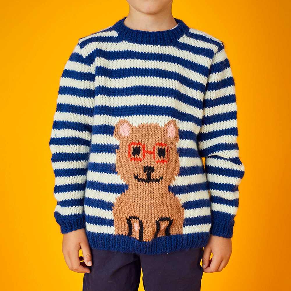 Paintbox Yarns Sailor Stripe and Buddy the Bear Sweater