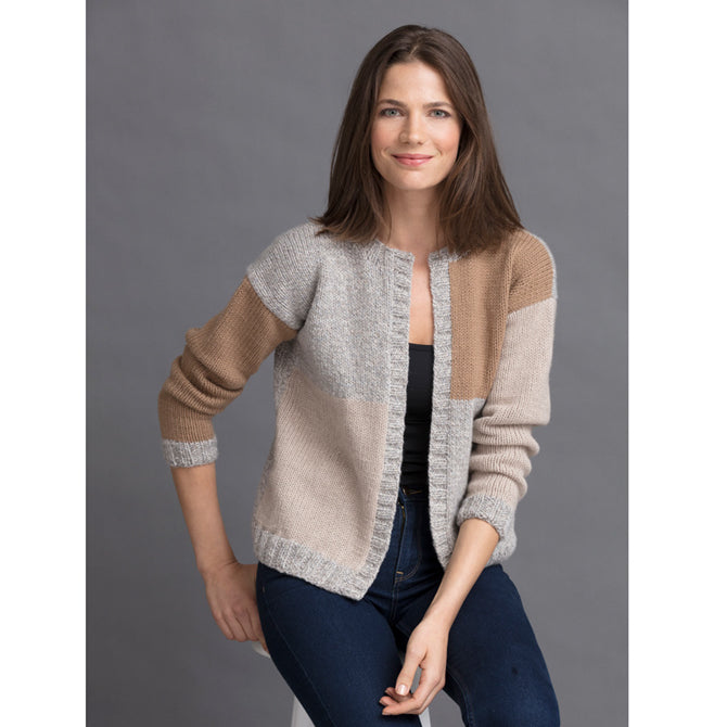 String Linda Colorblock Cardigan Knitting Pattern