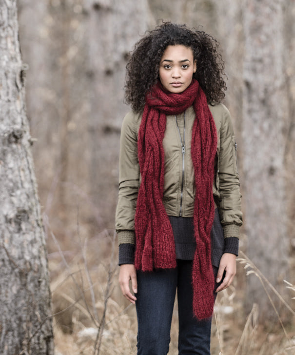 Blue Sky Fibers Callaway Cable Scarf Knitting Pattern
