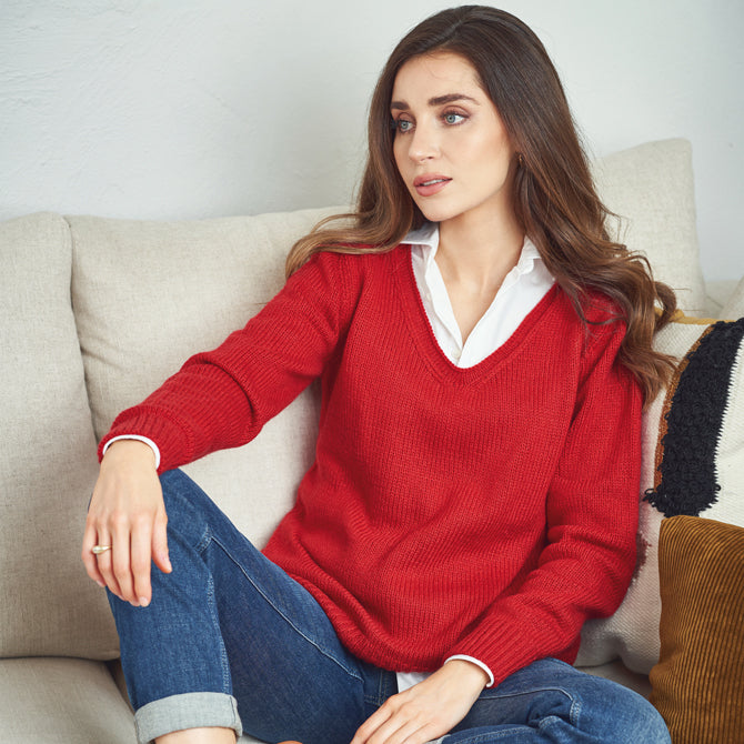 Rowan Beau Crew & V Neck Jumper Knitting Pattern