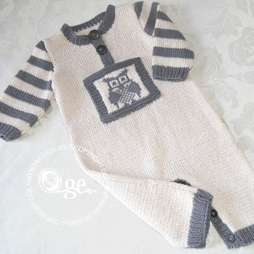 Lil Hoot, Onesie / romper with matching hat P084