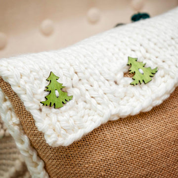 Tree Tassel Knit & Crochet Pillow