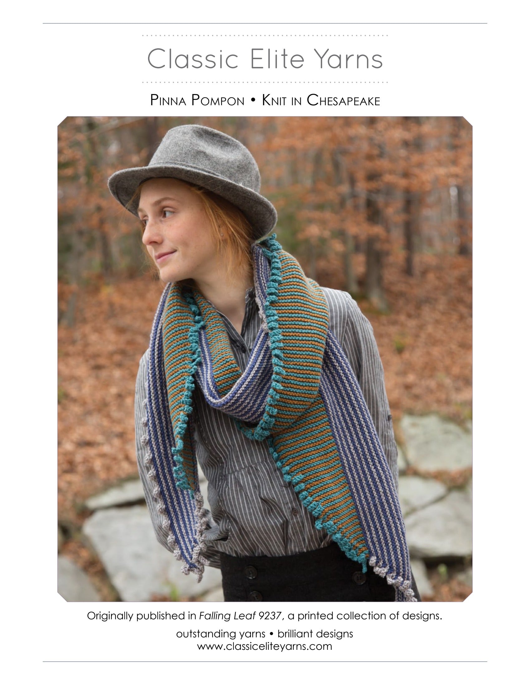 Classic Elite Yarns Pinna Pompon Scarf Knitting Pattern