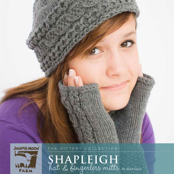 Shapleigh Hat & Fingerless Mitts in Juniper Moon Gabriella - PDF