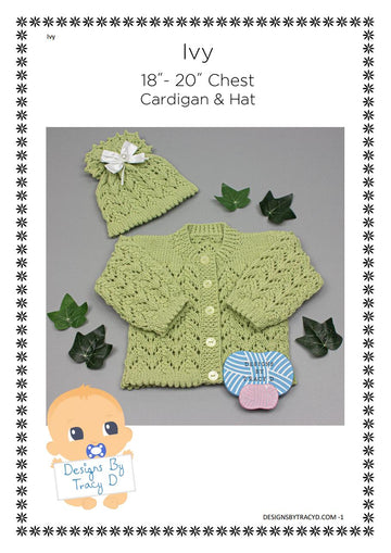 Ivy baby cardigan and hat knitting pattern