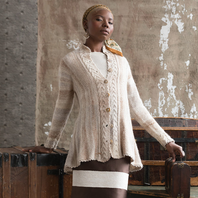 カーディガン hand knitting cardigan   ARGUE Noro A-Line Cardigan PDF - Yarn.com
