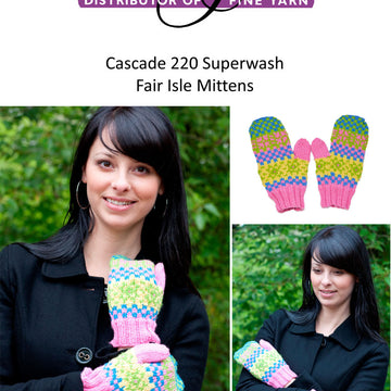 Fair Isle Mittens in Cascade 220 Superwash - W337 - Free PDF