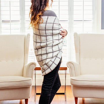 Windowpane Cocoon Knit Wrap