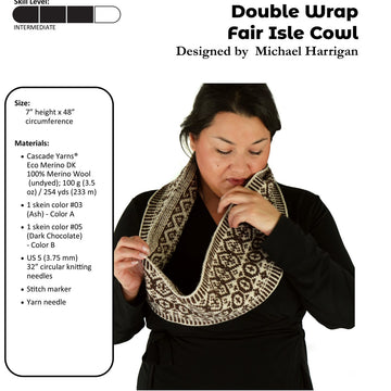 Double Wrap Fair Isle Cowl in Cascade Yarns Eco Merino DKFree