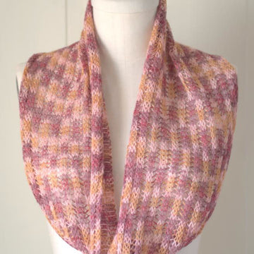 Mock Rib Cowl in Plymouth Yarn Linaza Hand Dyed - f732 - PDF