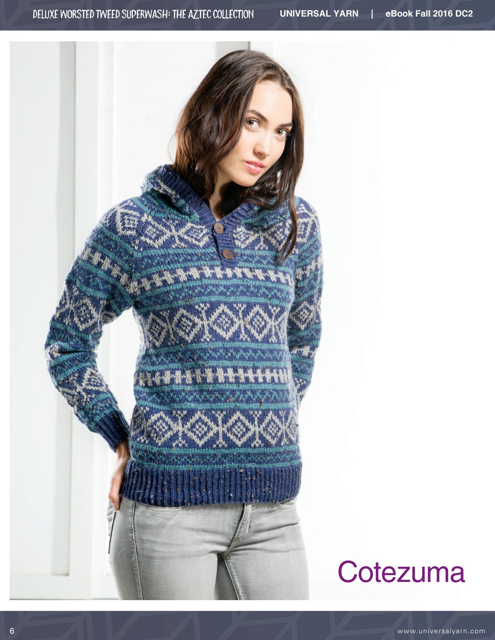 Universal Yarn Cotezuma Jumper Knitting Pattern