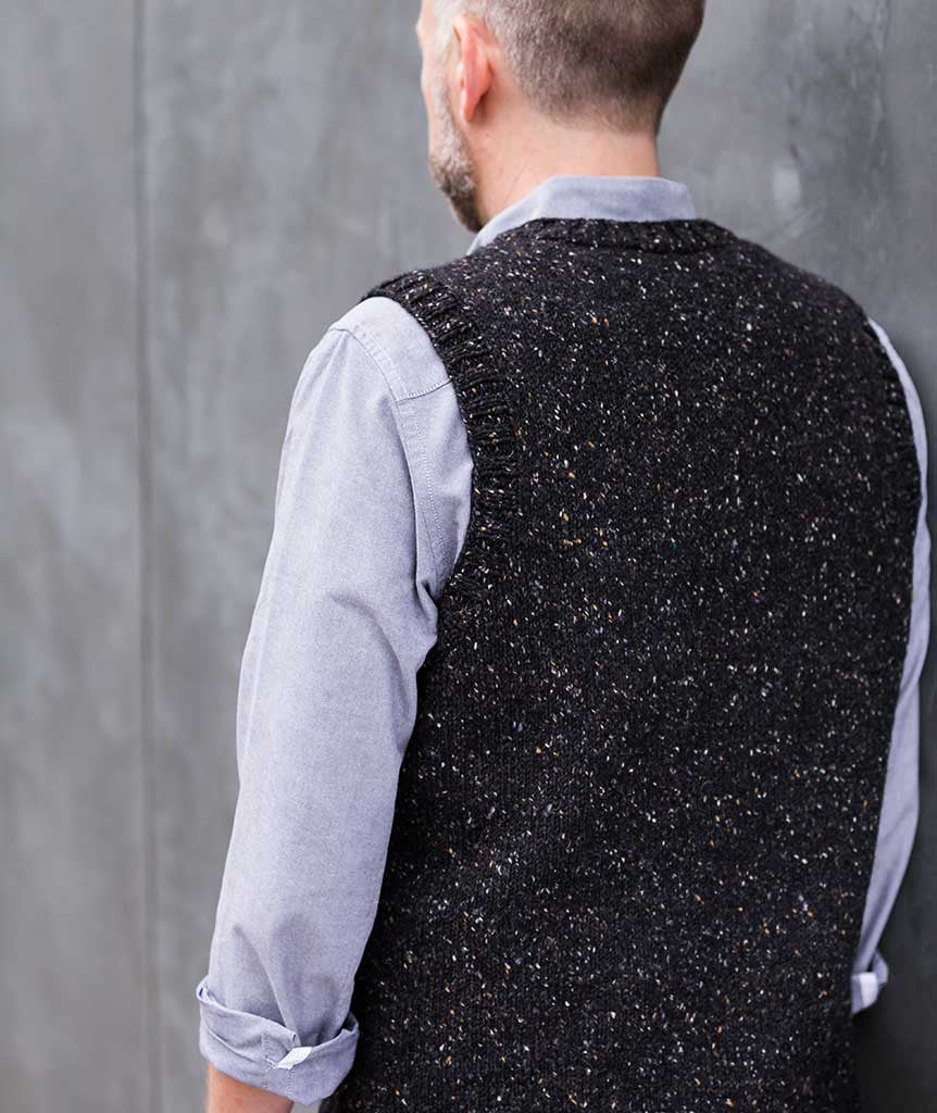Churchmouse Studio His Vest in Rowan Tweed DK/Pure Wool Superwash DK