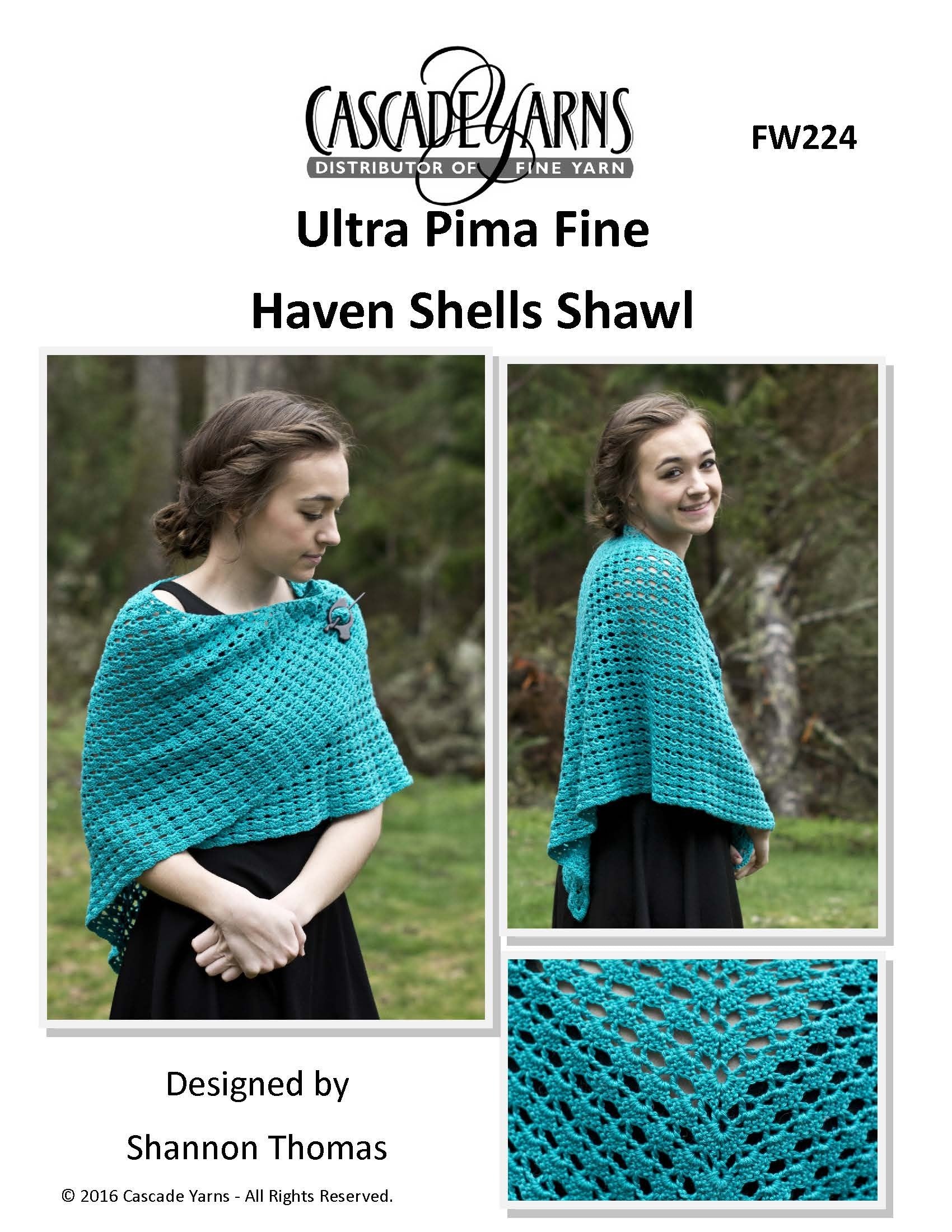 Cascade Yarns W Haven Shells Shawl Crochet Pattern