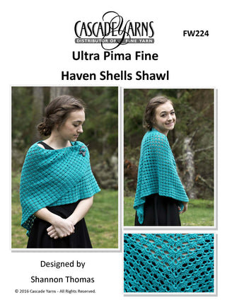 Cascade Yarns W Haven Shells Shawl Crochet Pattern