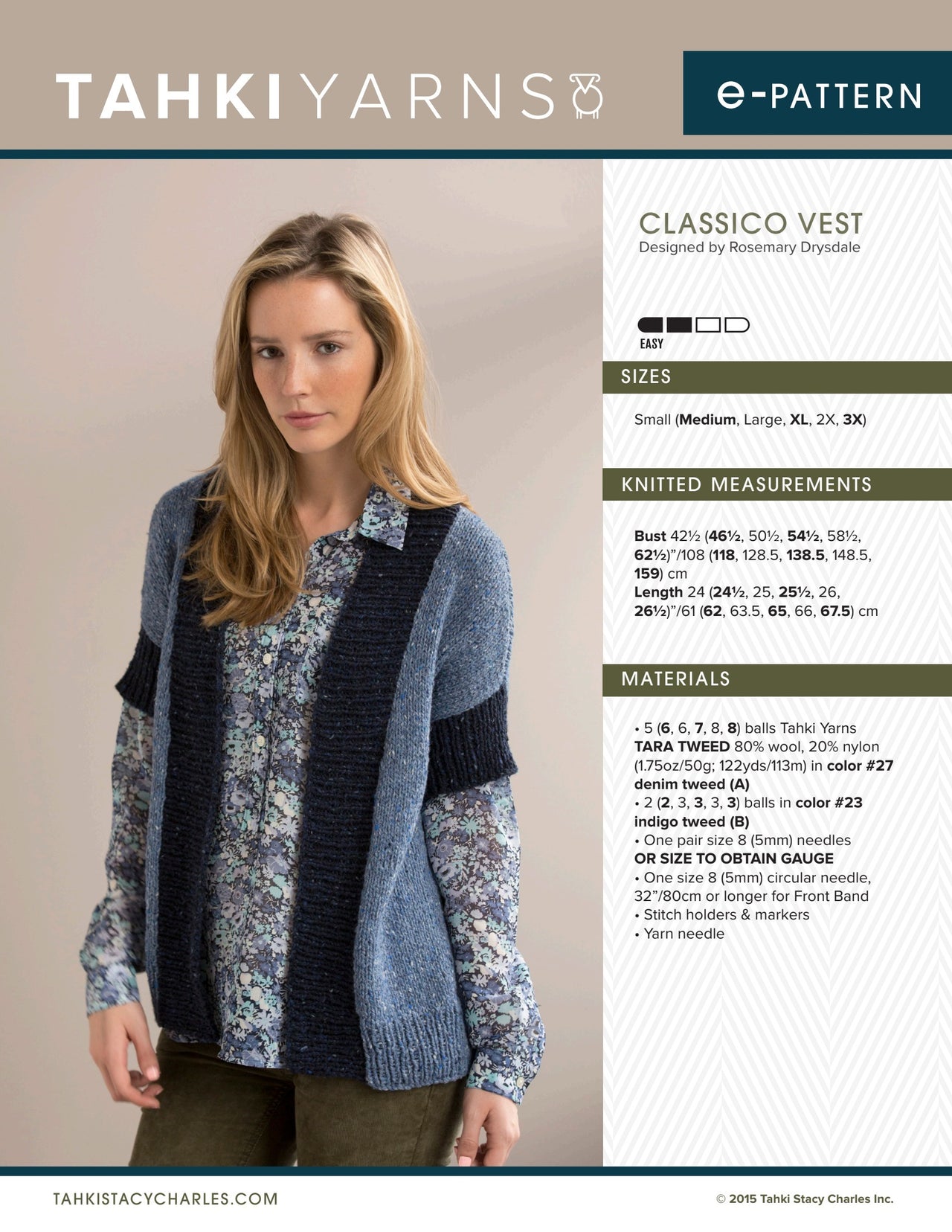 Tahki Yarns Classico Vest PDF