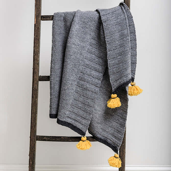 Blue Sky Fibers Scandia Throw Blanket Knitting Pattern