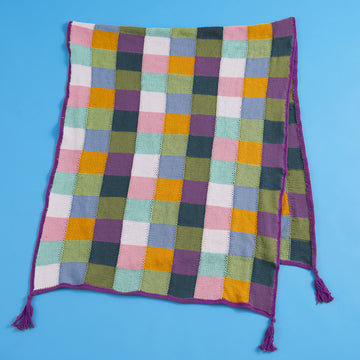 Paintbox Yarns Check Me Out Bed Throw Knitting Pattern
