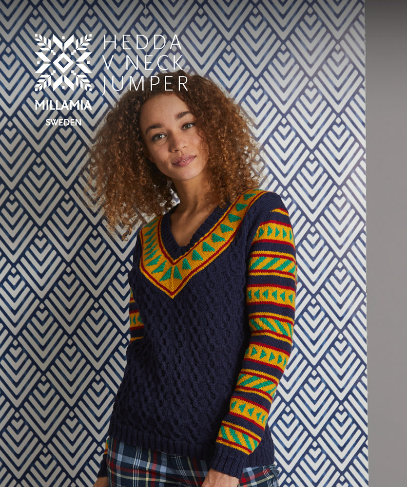 MillaMia Hedda V Neck Jumper Knitting Pattern