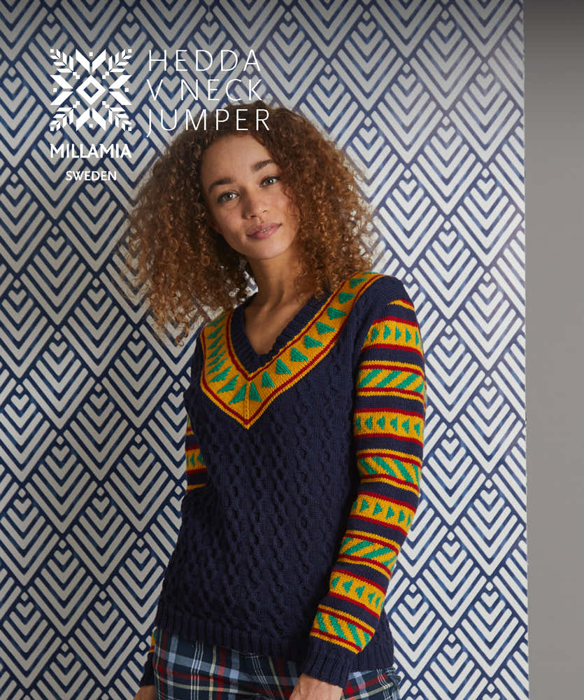 MillaMia Hedda V Neck Jumper Knitting Pattern