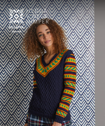 MillaMia Hedda V Neck Jumper Knitting Pattern