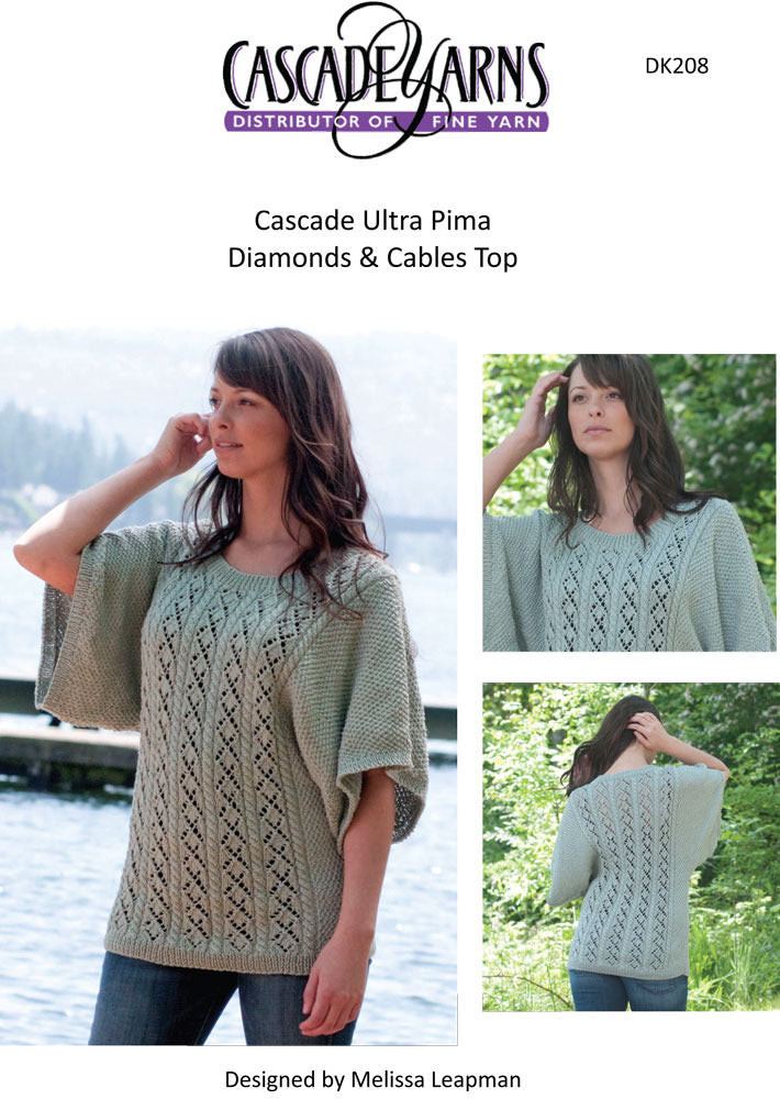 Cascade Yarns DK Diamonds & Cables Top Knitting Pattern