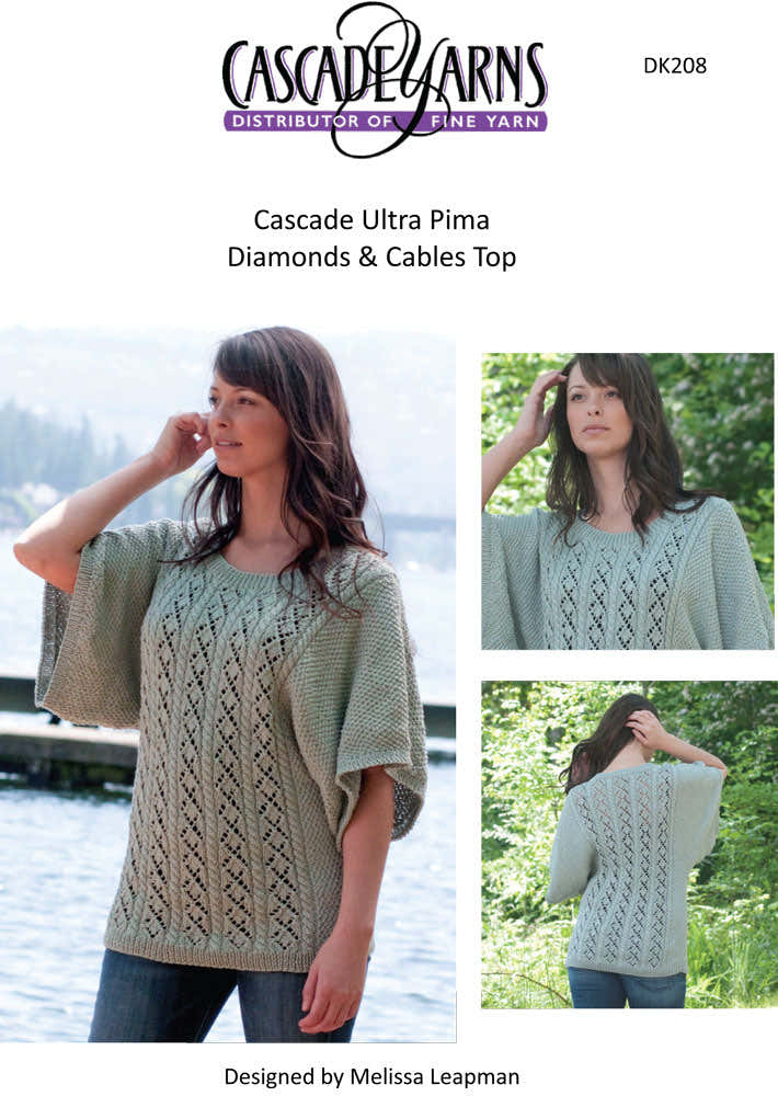 Cascade Yarns DK Diamonds & Cables Top Knitting Pattern