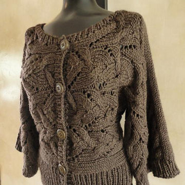 #128 Kimono Sleeve Sideways Cardigan and Cowl Set