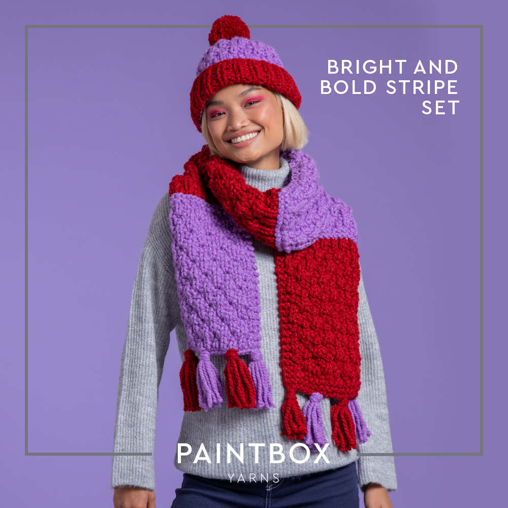 Paintbox Yarns Bright and Bold Stripe Set Knitting Pattern