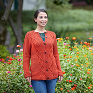 Valley Yarns Converging Cables Cardigan Knitting Pattern