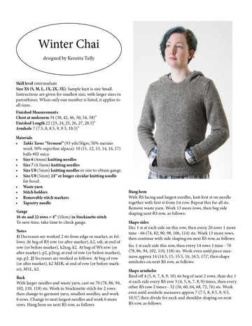 Wildflowerknits Winter Chai Jumper Knitting Pattern