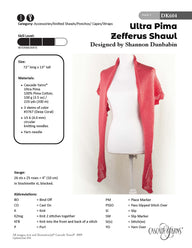 Cascade Yarns DK Zefferus Shawl Wrap Knitting Pattern