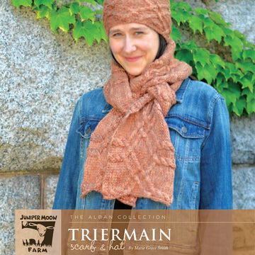 Triermain Scarf & Hat in Juniper Moon Marlowe Jeweltones - PDF