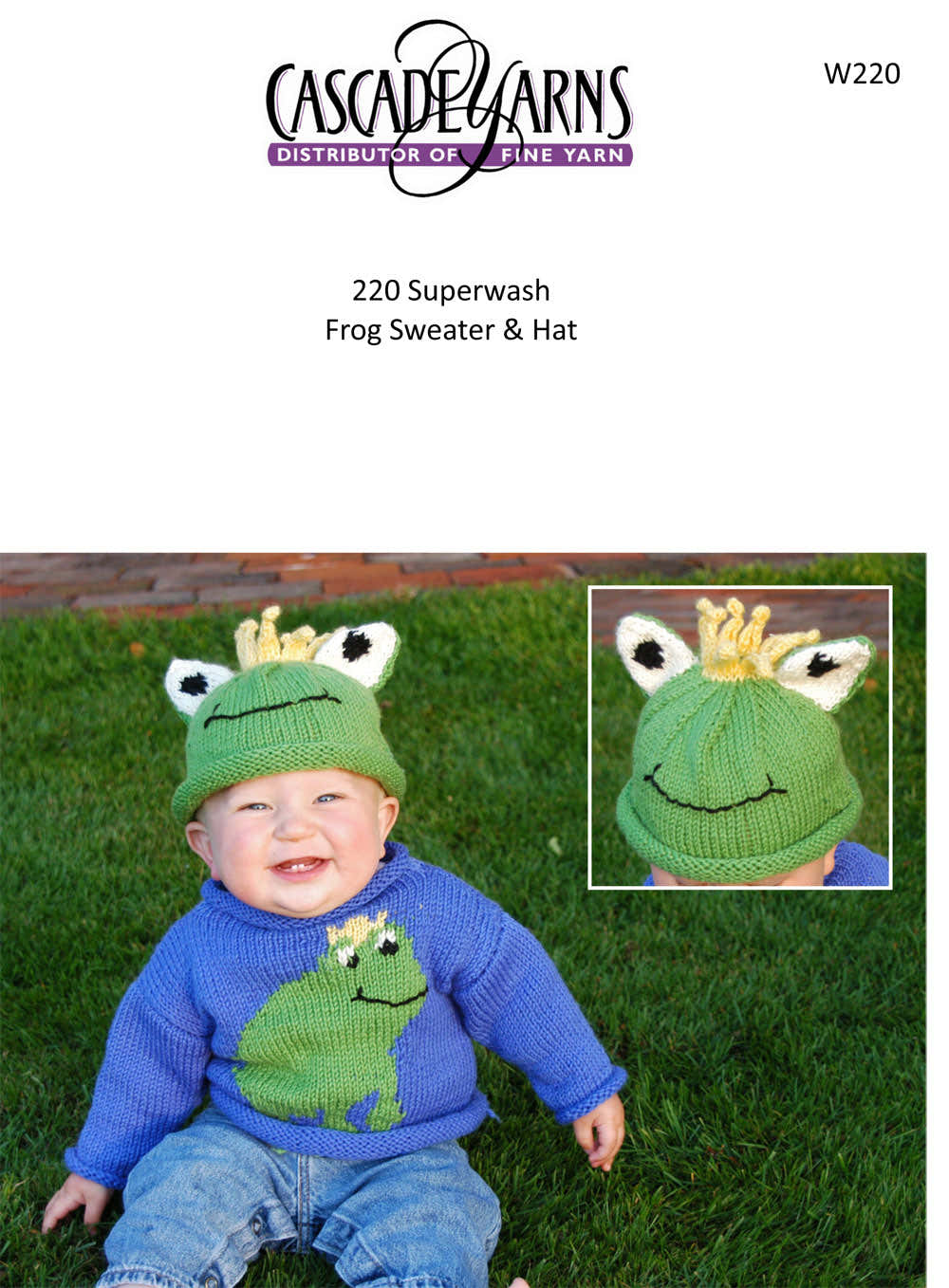 Cascade Yarns W Superwash Frog Sweater & Hat Knitting