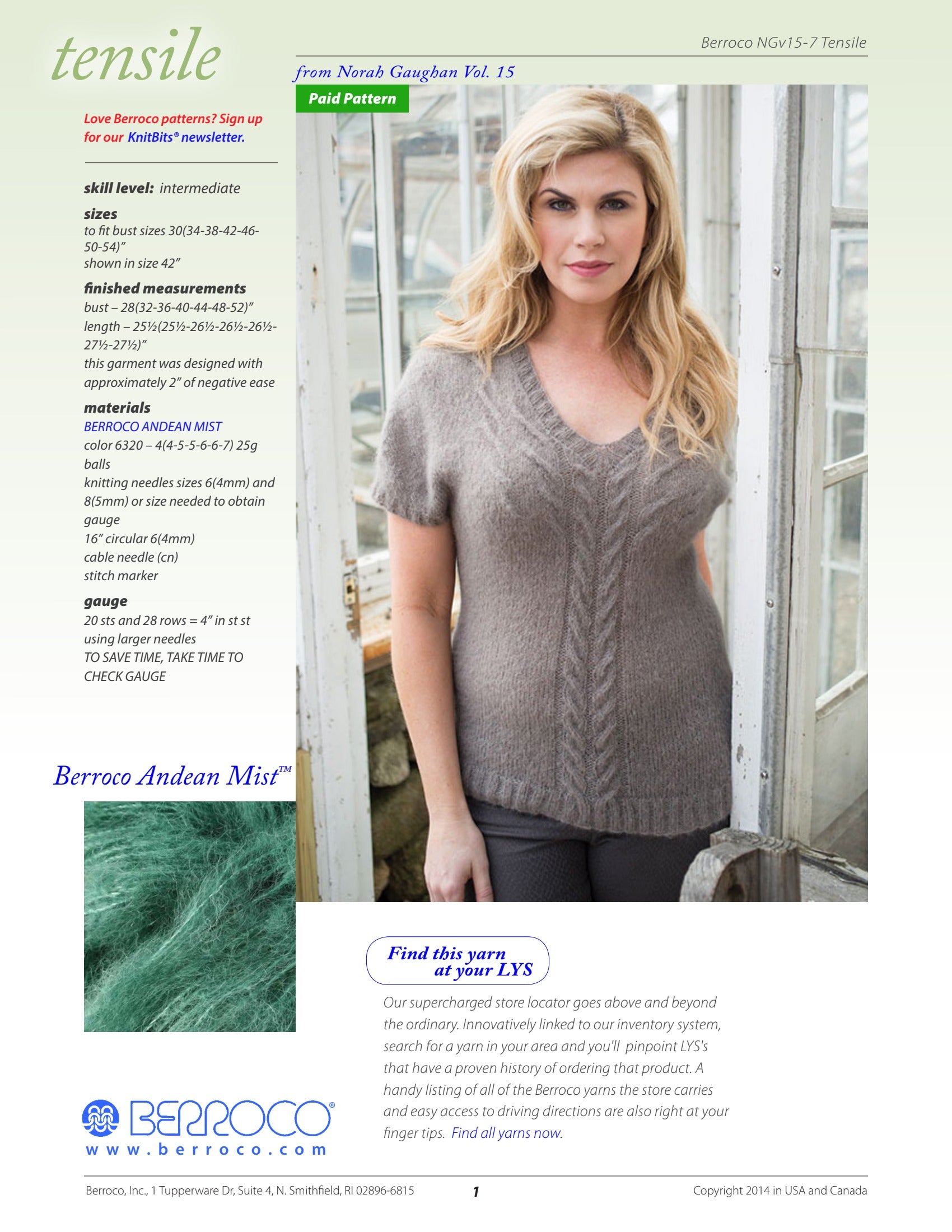 Berroco Tensile Jumper Knitting Pattern