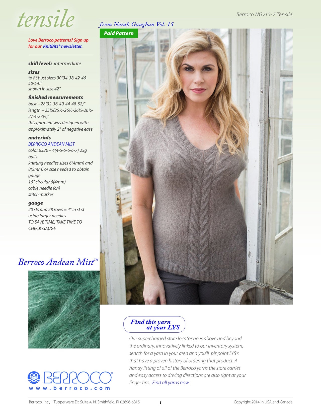 Berroco Tensile Jumper Knitting Pattern