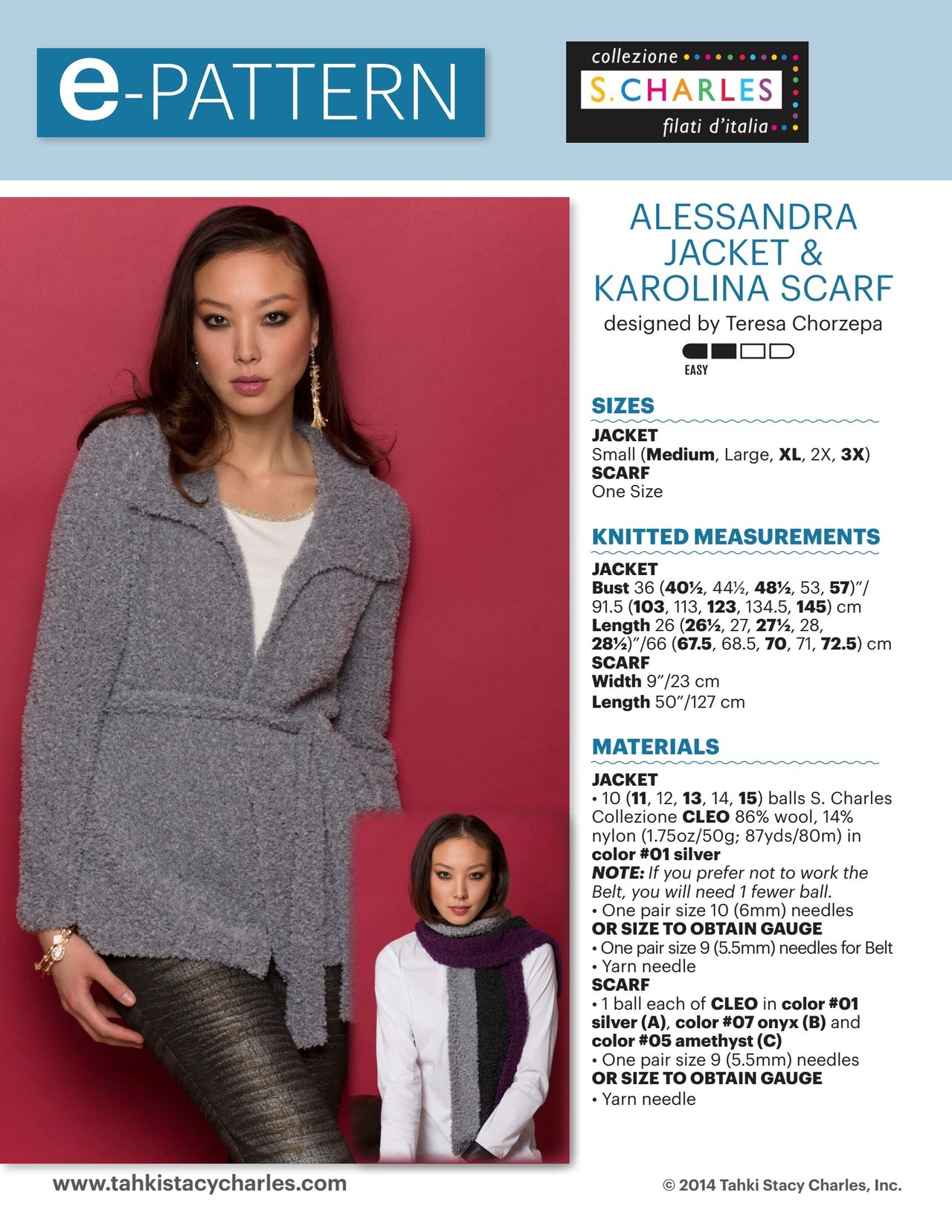 Stacy Charles Fine Yarns Alessandra Jacket & Karolina Scarf PDF