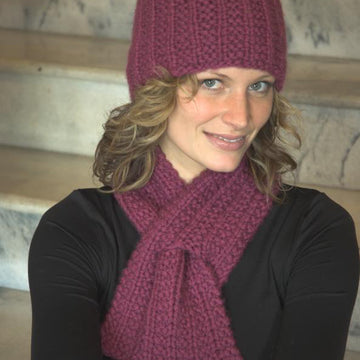 Keyhole Scarf and Hat Set Knitting Pattern