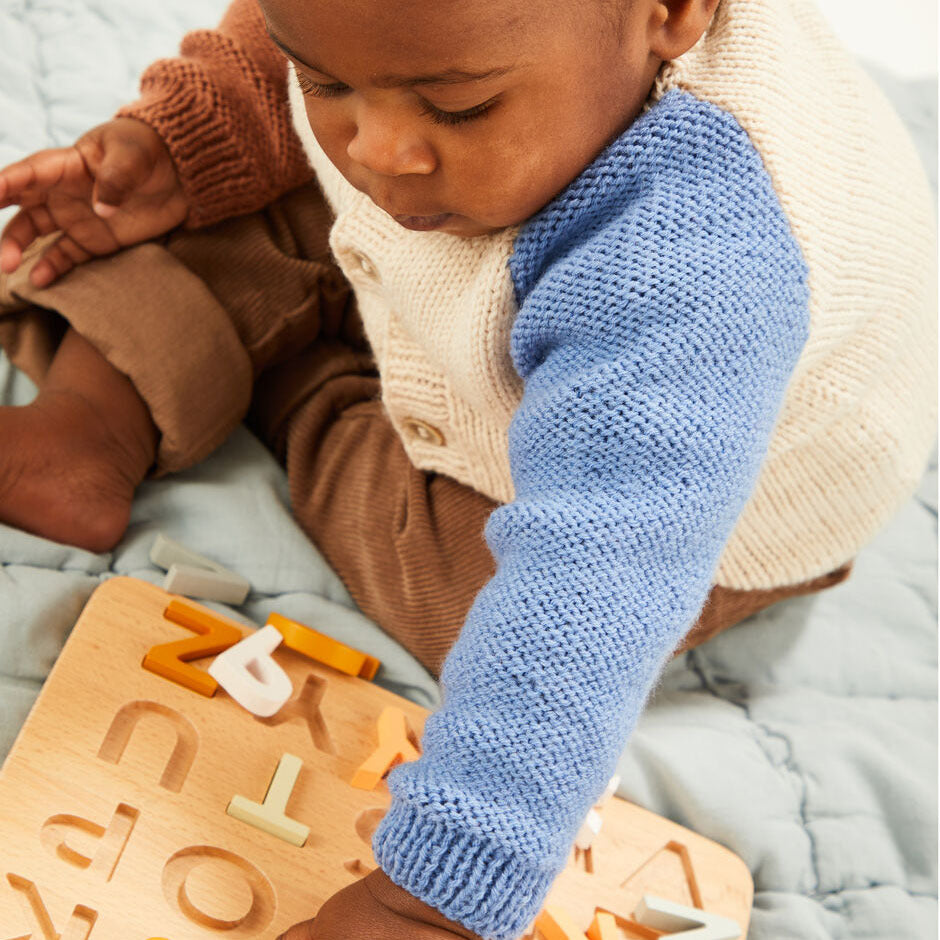 Sirdar Baby Colour Block Cardigan Knitting Pattern