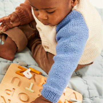 Sirdar Baby Colour Block Cardigan Knitting Pattern