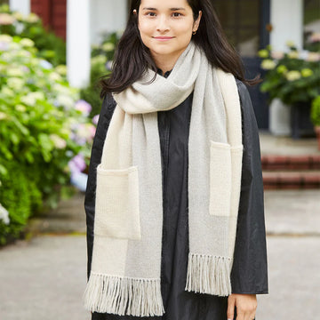 Churchmouse Studio Graphic Two-Tone Wrap & Scarf in Rowan Kid Classic/Berroco Ultra Alpaca