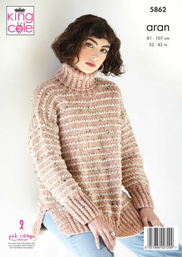 Sweater & Cardigan in King Cole Fashion Aran - 5862 - PDF
