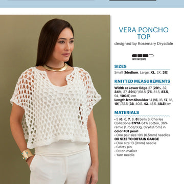 Filatura Di Crosa Vera Poncho Jumper Knitting Pattern