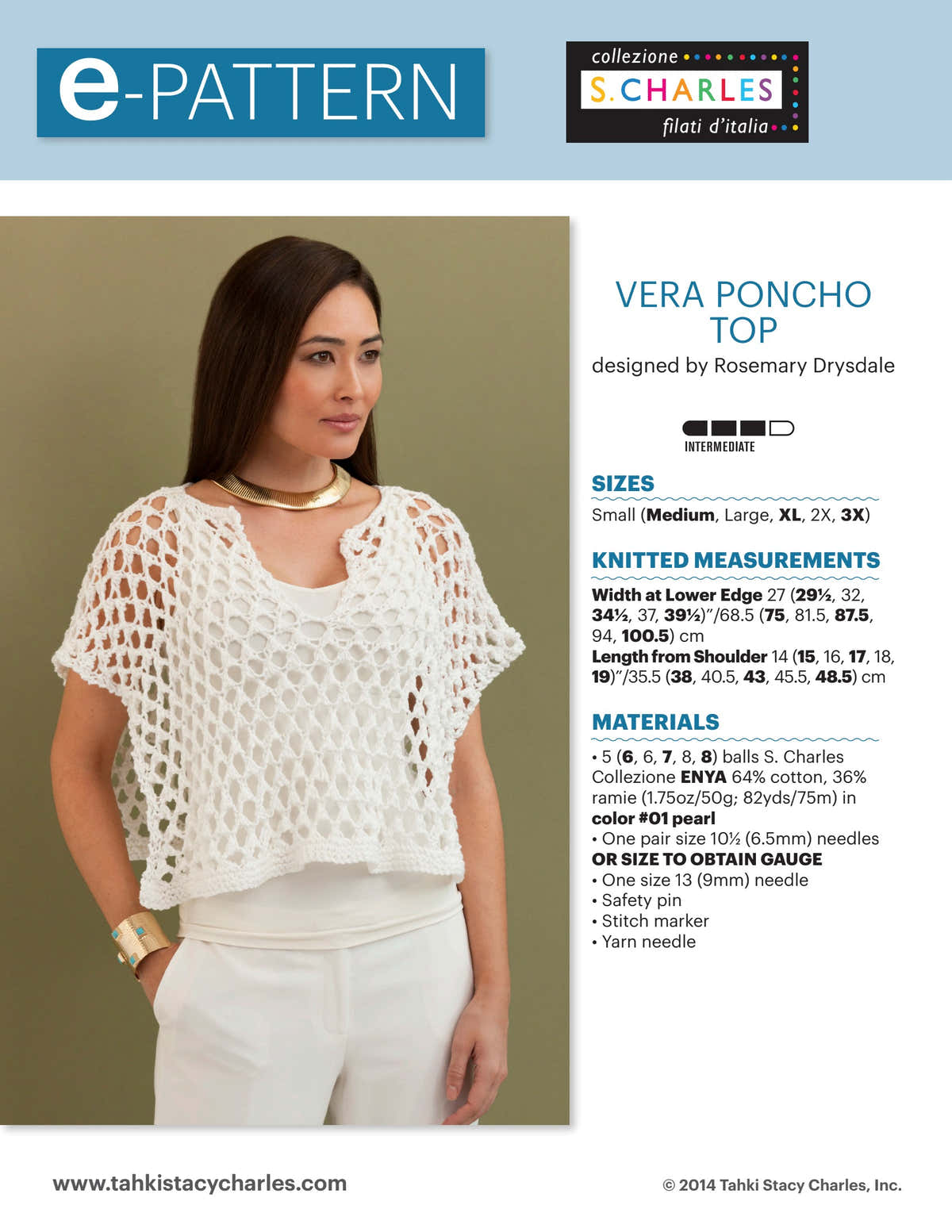 Filatura Di Crosa Vera Poncho Jumper Knitting Pattern