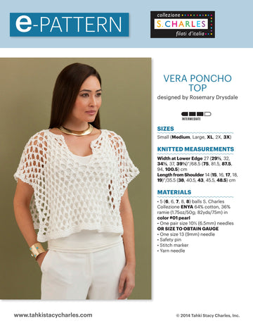Filatura Di Crosa Vera Poncho Jumper Knitting Pattern
