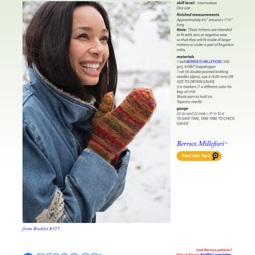 Berroco Ruza Mittens Knitting Pattern
