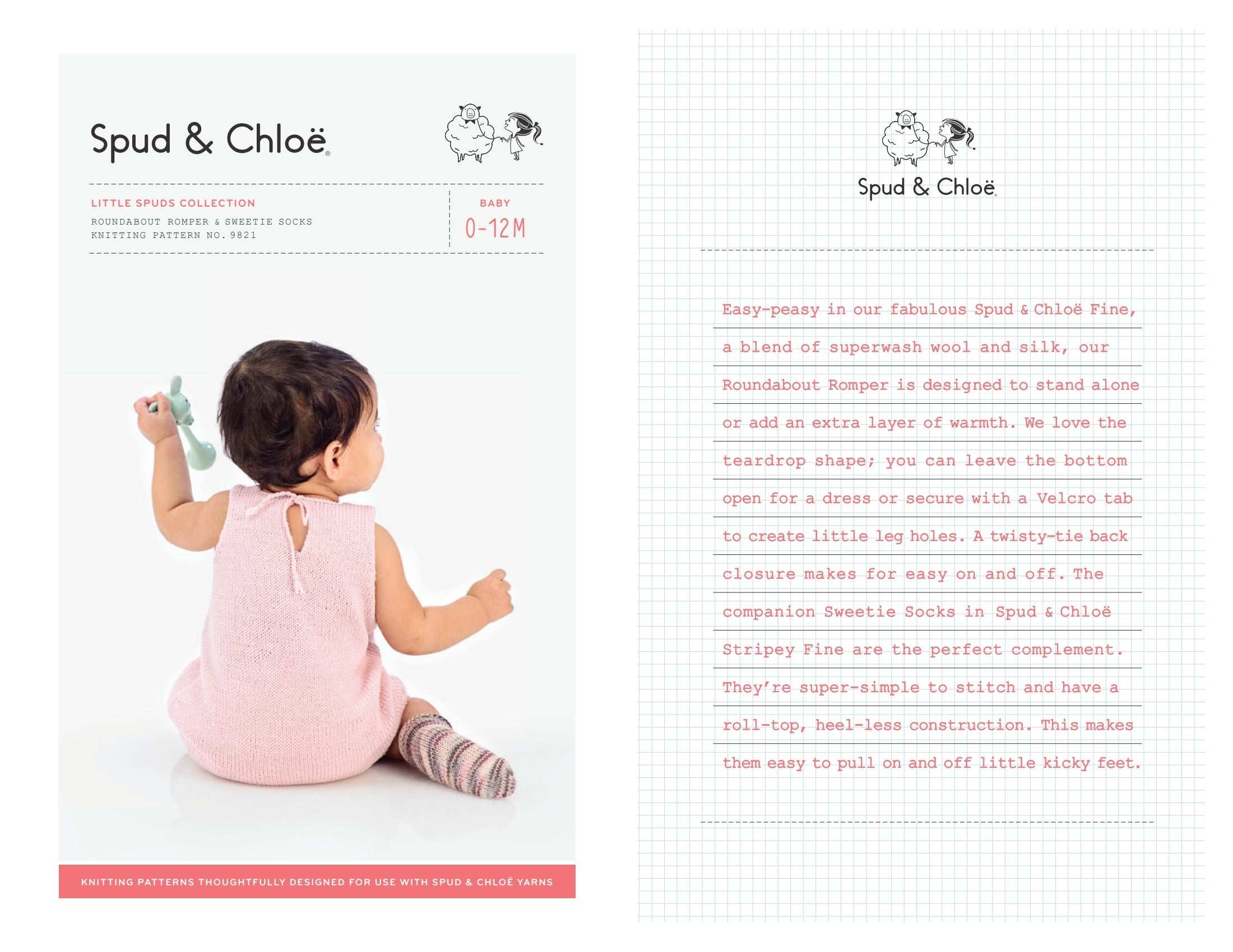 Spud & Chloe by Blue Sky Fibers Roundabout Romper Knitting