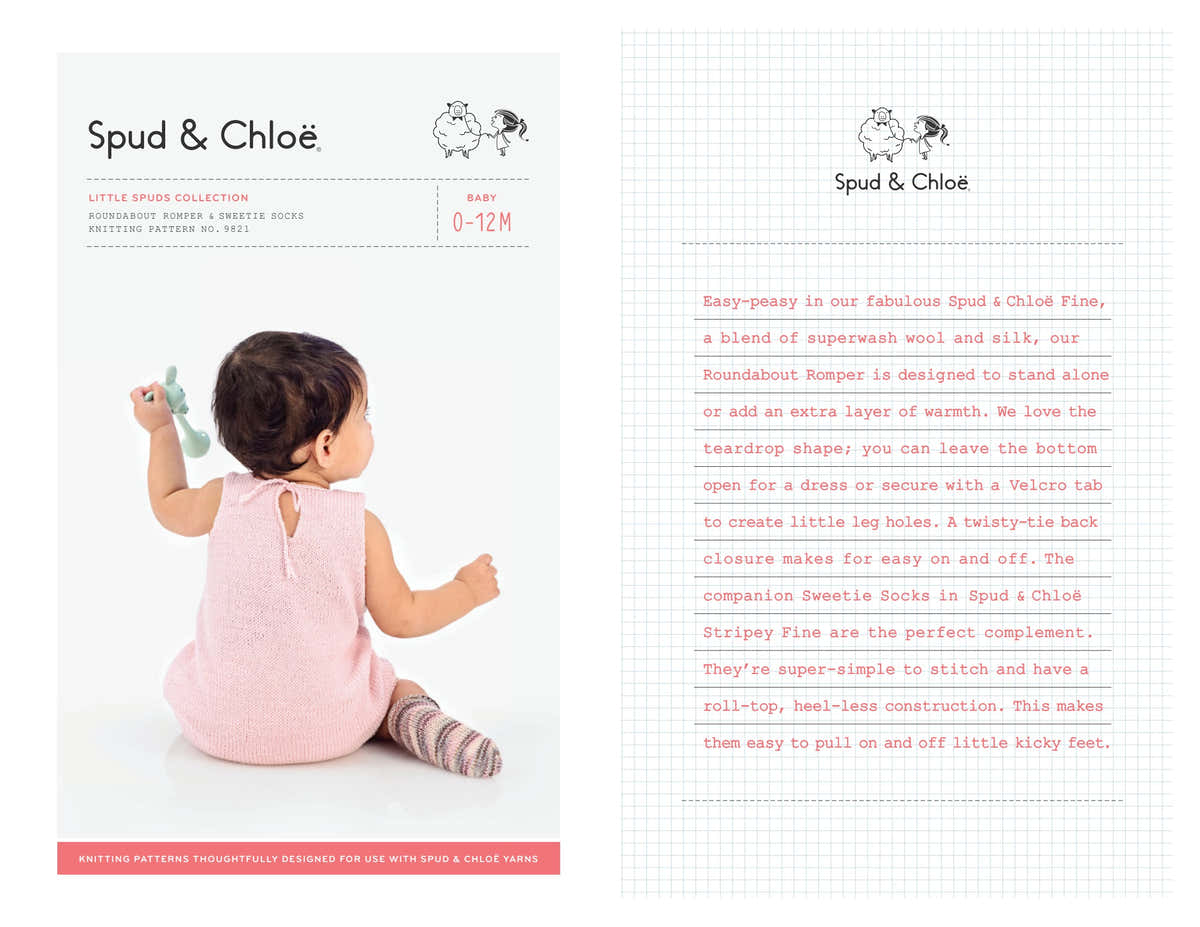 Spud & Chloe by Blue Sky Fibers Roundabout Romper Knitting