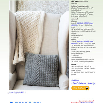 Berroco Wood & Steel Blanket & Pillow- Portfolio Knitting
