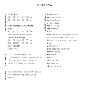 Debbie Bliss Chelsea Knitting Pattern